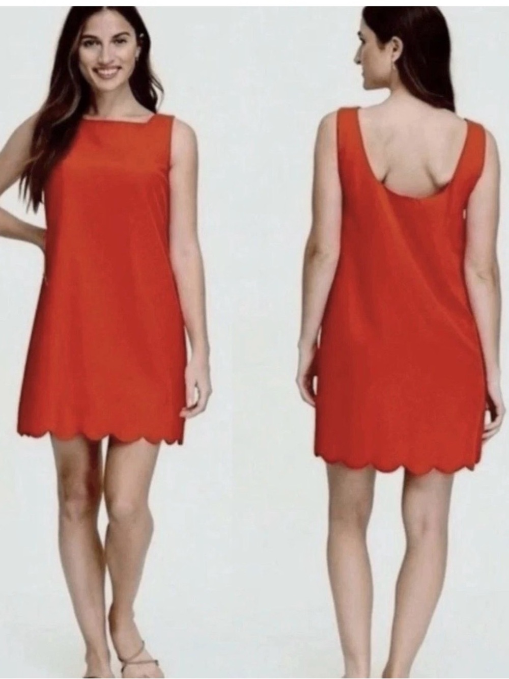 Kate Spade Women’s Red Scalloped Mini Shift Dress Size XS Preppy Designer